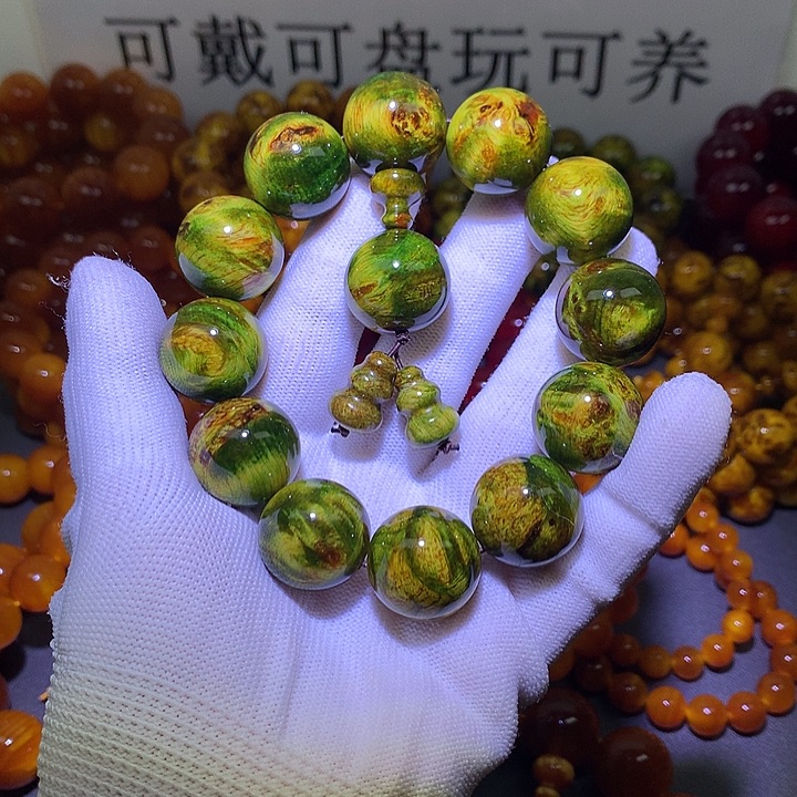 松木（琥珀木）手串/手链2.0 水墨丹青高货