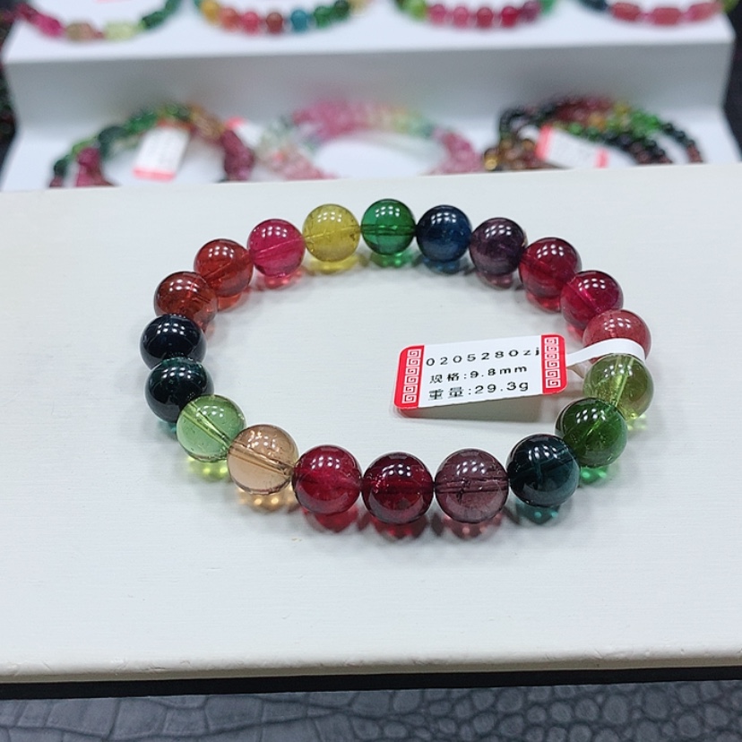 【闪购商品】碧玺手链未镶嵌L****M老矿彩虹碧玺手链