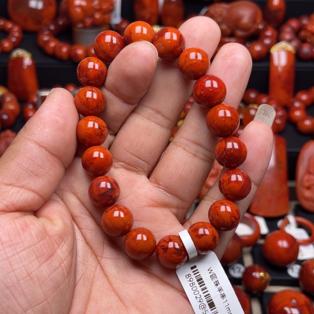 南红玛瑙珠宝奇石未镶嵌单圈11