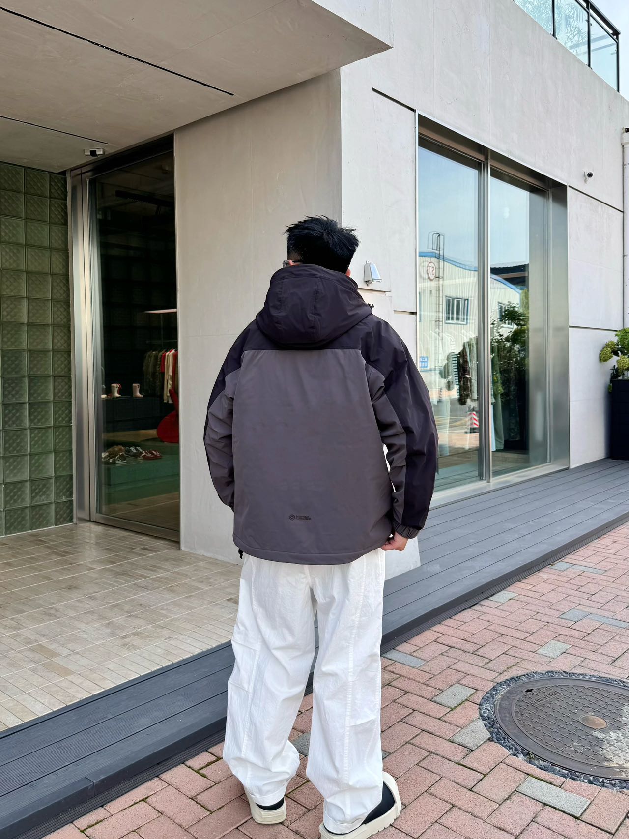 2025男士新款拼色连帽棉衣秋冬薄棉冲锋衣外套