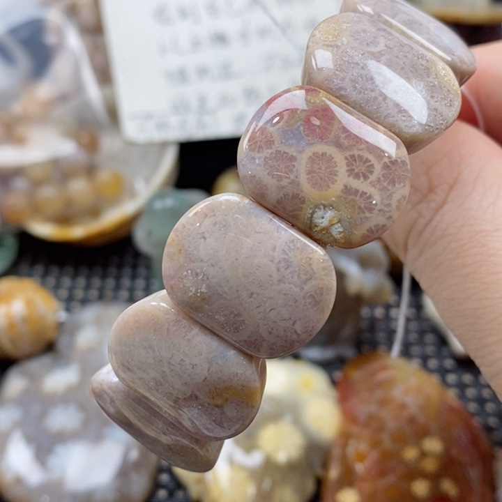 硅化珊瑚（珊瑚玉）颈饰未镶嵌