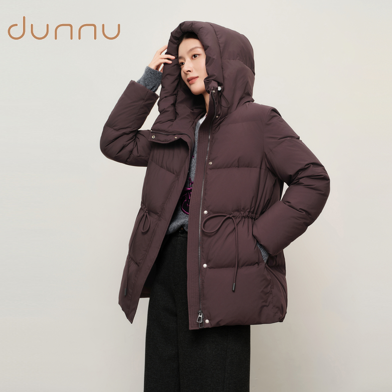 dunnu敦奴2025年冬季新款高级感连帽宽松休闲羽绒服FU5Y2107