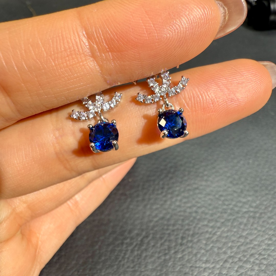 矿区高定-典藏轻奢-蓝宝石-耳钉-811