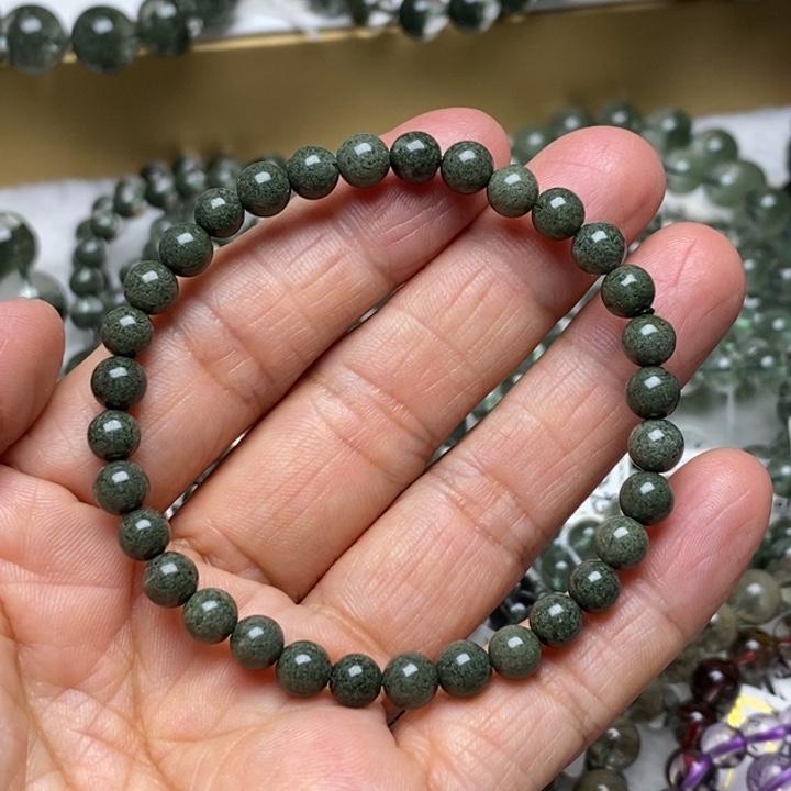 未镶嵌水晶珠宝半成品天然绿幽灵满绿聚宝盆5+