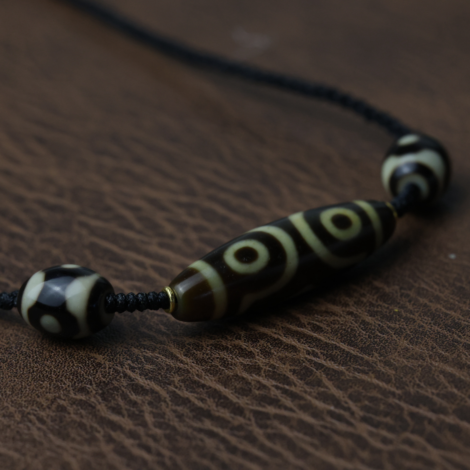 宝盖三眼天珠锁骨链100%真品男女同款时尚百搭约41*11mm