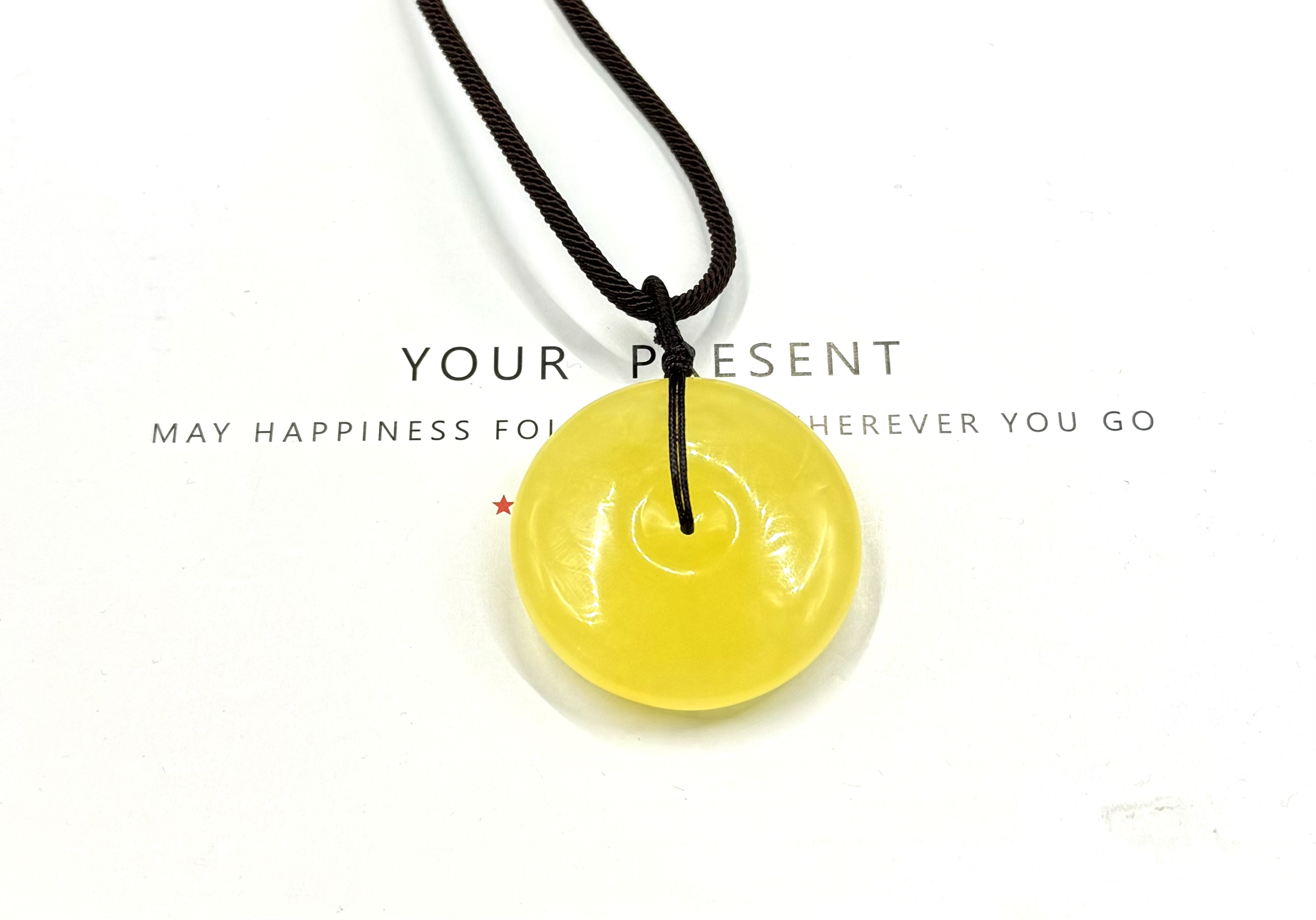 蜜蜡平安扣吊坠项链