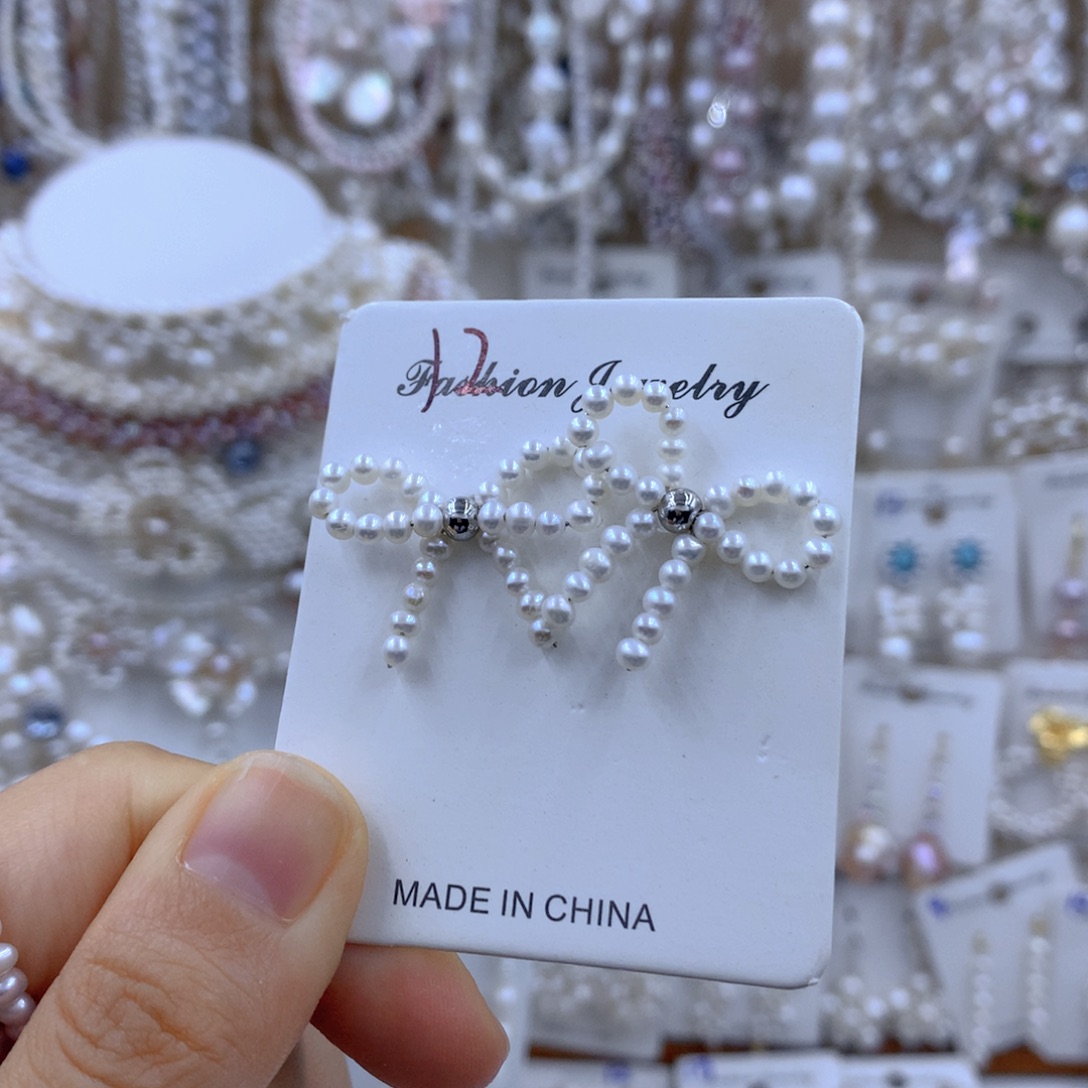 淡水珍珠银S925镶嵌项链耳饰