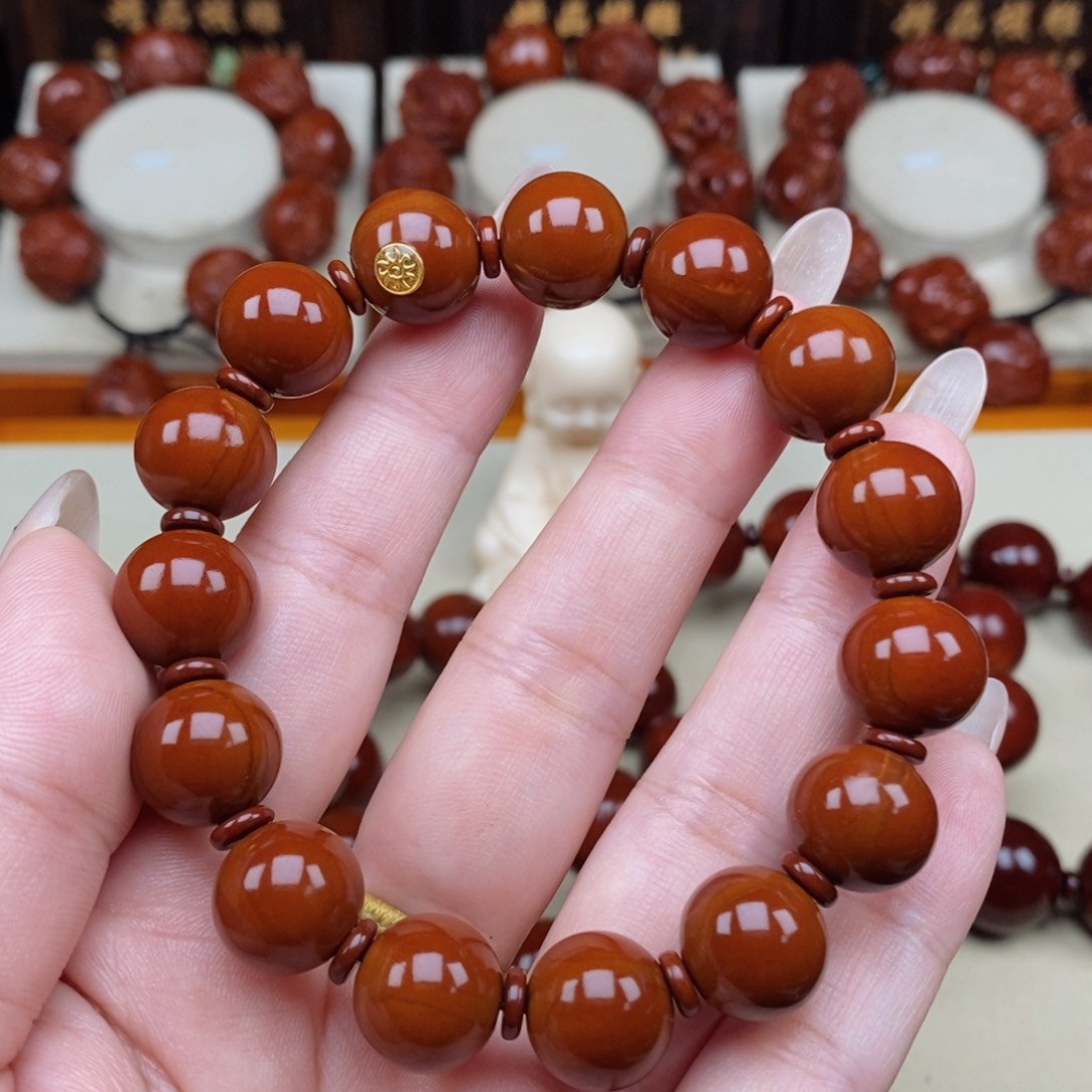 橄榄核吊坠海*正圆光珠