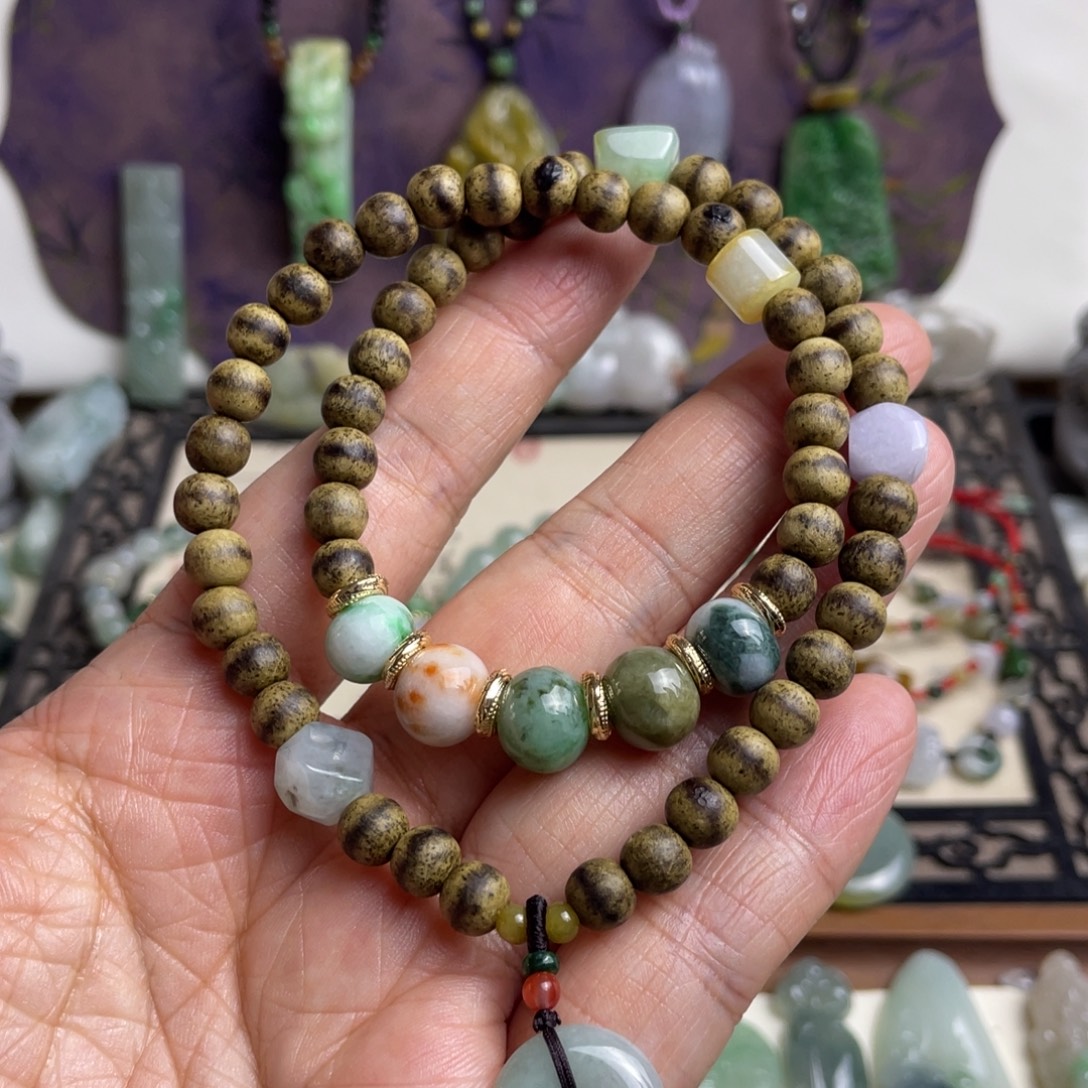 翡翠未镶嵌手链特价双圈手链