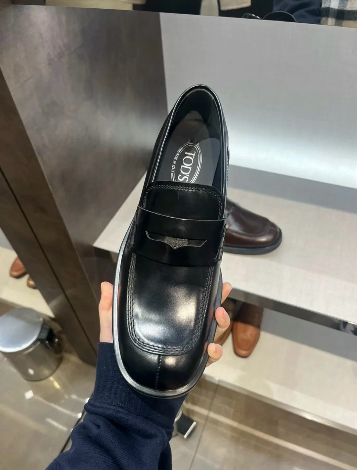 未使用 TOD’S/托德斯 男款皮质钱币乐福鞋