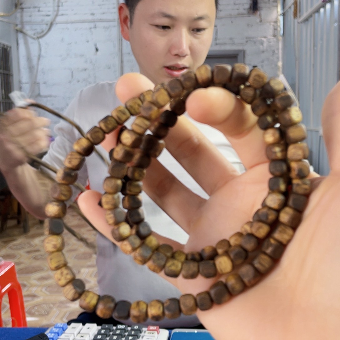 沉香手串棋楠方珠长串0.7/21克多样性发一
