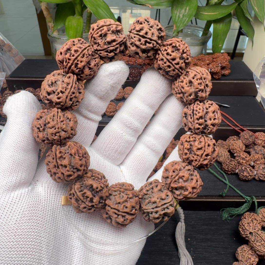手串金刚菩提24蜂窝双龙（扇面）