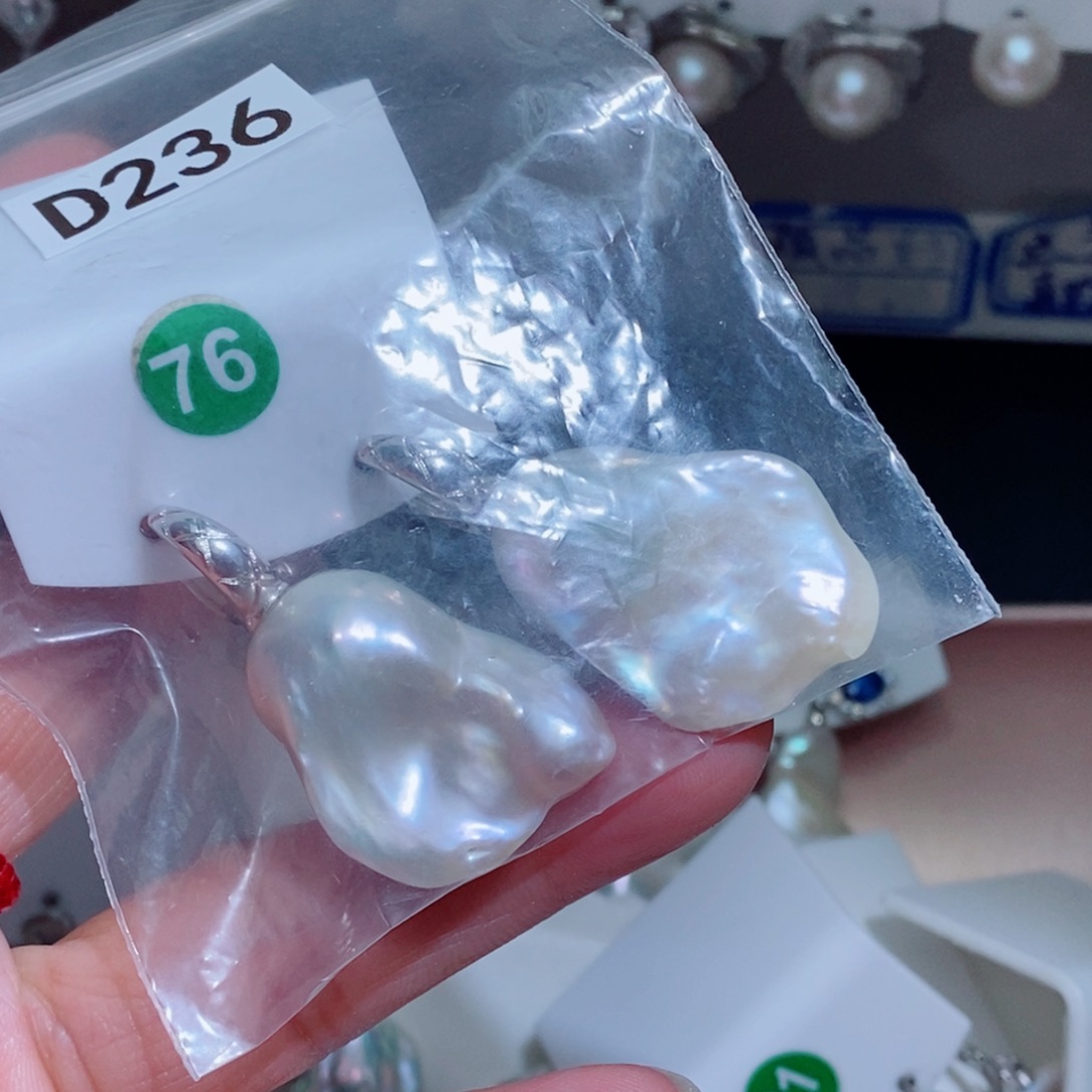 往***零其他银S925镶嵌淡水珍珠