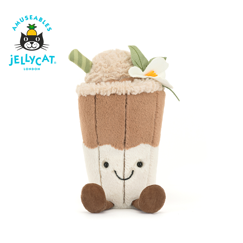 英国Jellycat趣味玉兰妮娅拿铁毛绒玩偶饮品公仔娃娃玩具礼物