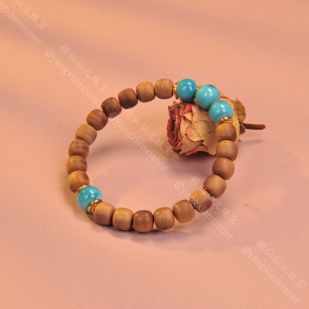 【杨仙仙珠宝】18K金镶嵌老山檀多宝手串（7mm➕）-4293（限16手围）