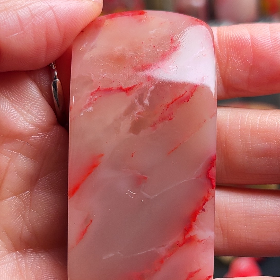 巴林石印石鸡血石扁章