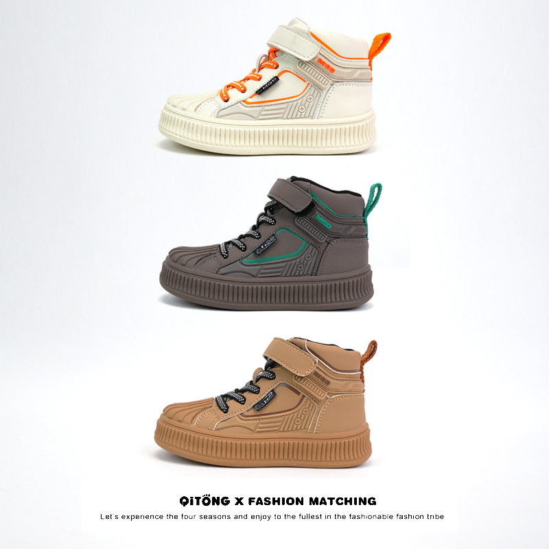 春秋新中式小中儿童鞋鞋春秋款织物运动鞋皮面透气运动鞋网鞋潮鞋