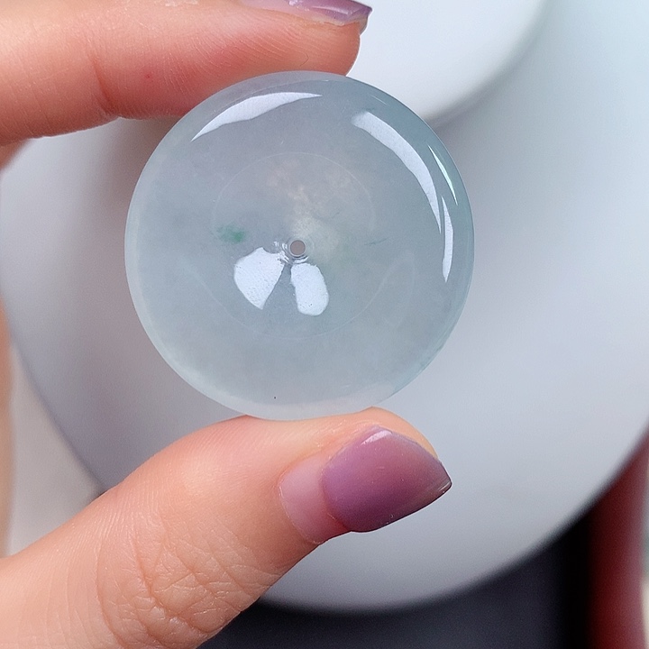 翡翠未镶嵌颈饰平安扣 31.1-5.7mm