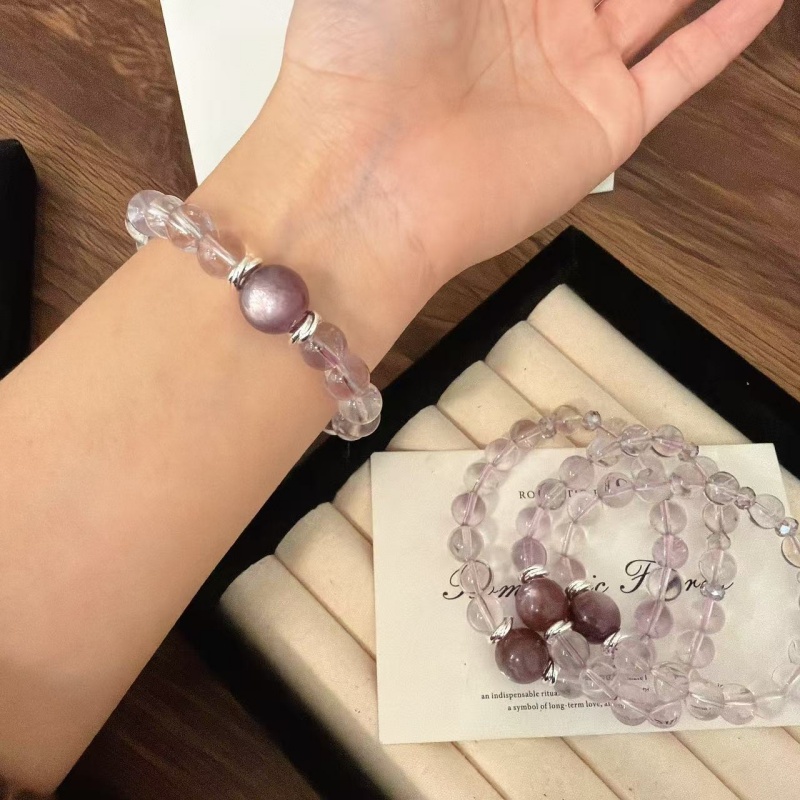X2059玻利维亚紫水紫锂云母手链高端轻奢手串多样性发一