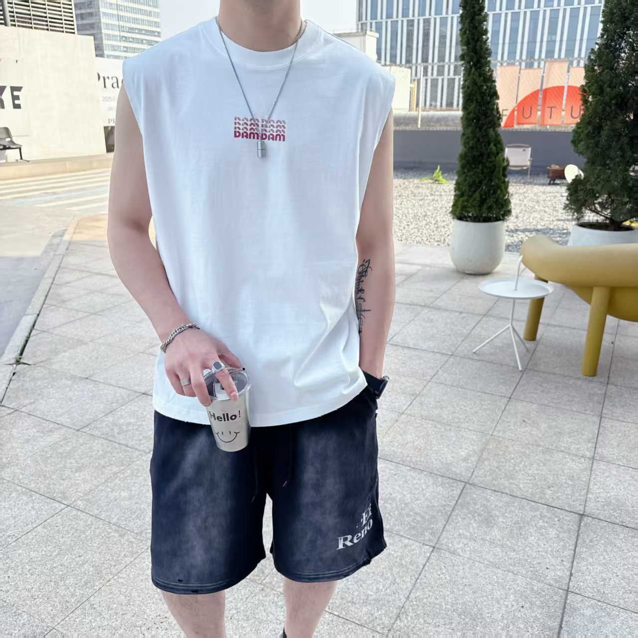 （红标）男士夏季纯棉无袖背心 8811