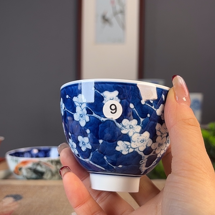 摆件景德柴烧茶杯多人