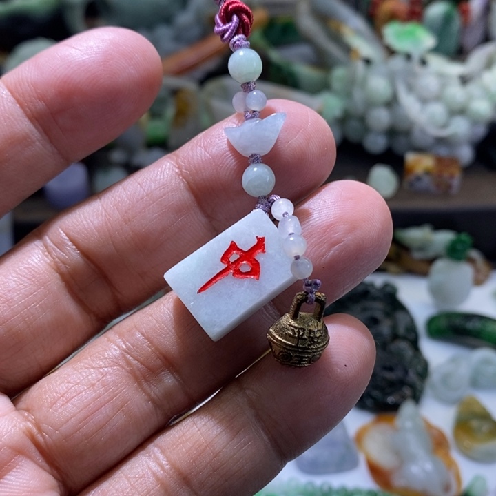 翡翠未镶嵌挂件手机挂