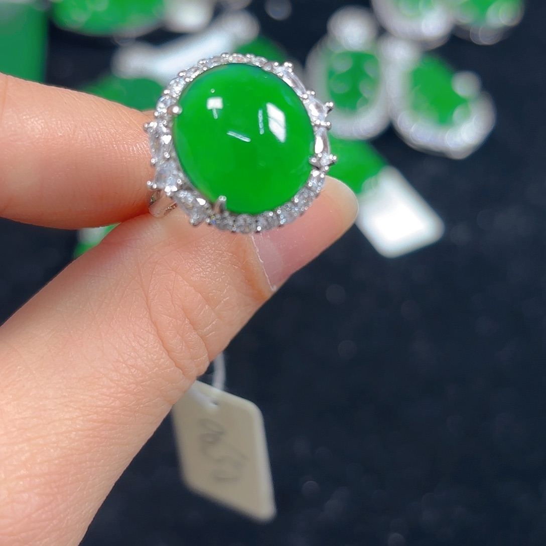 汐***宝翡翠银S925镶嵌吊坠(不含链)