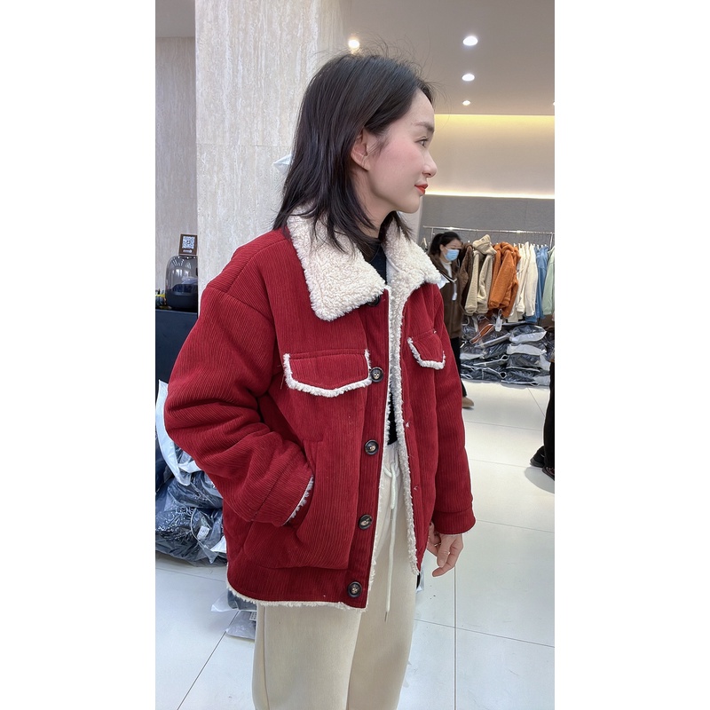 【8090暖居】复古百搭定制灯芯绒加绒加厚时尚保暖棉服NJ-23116