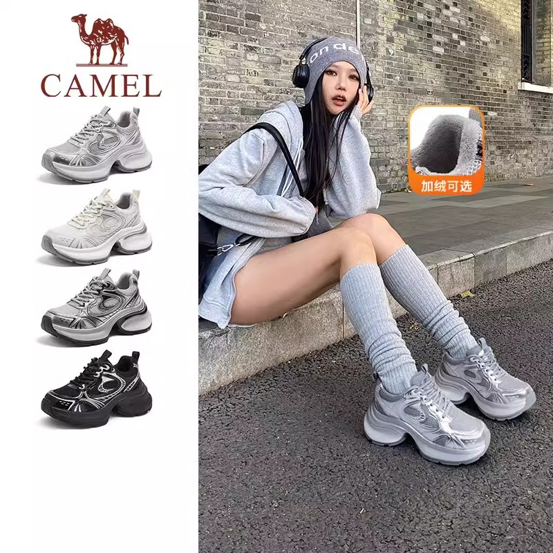 【双12骆驼服饰专场】女鞋新款厚底运动鞋复古休闲鞋L25S283076