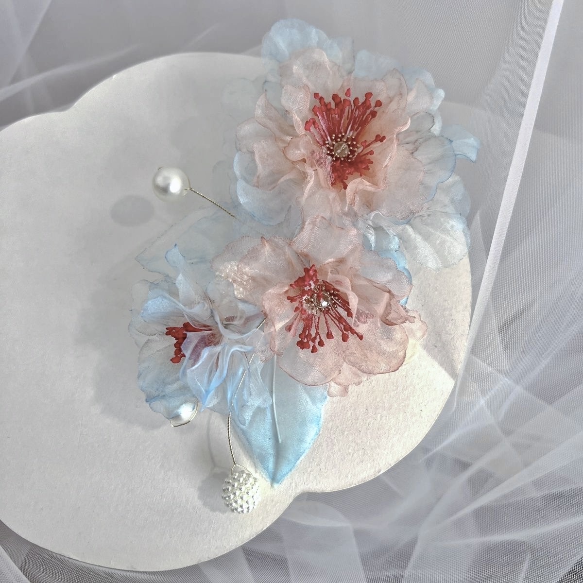 【云鬓花颜阁烫花发夹】空山春色(孤品)新中式汉服手工古风发饰B163