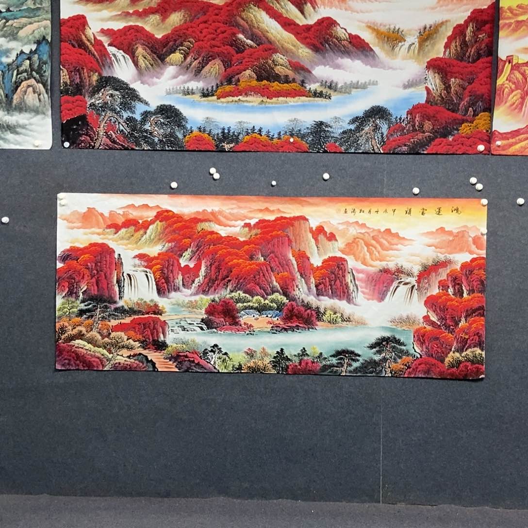 国画小八尺山水一副