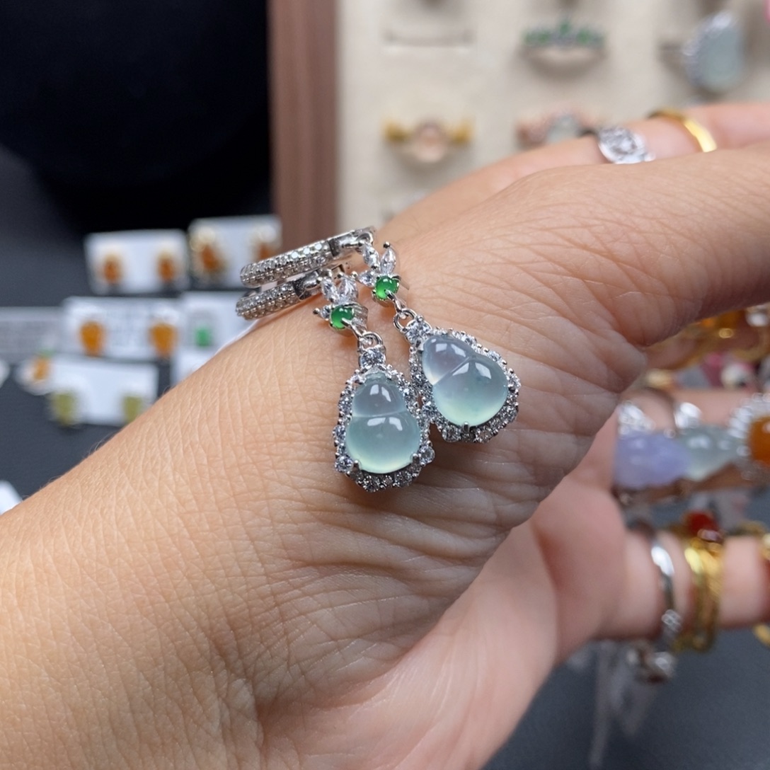 漩***涡翡翠银S925镶嵌戒指