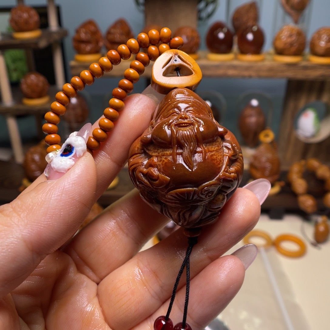 佛螺菩提吊坠玉化财神富贵脸链子一套偏远不包