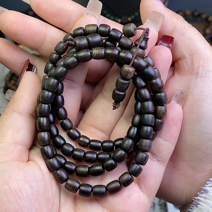 沉香手串三*毛越南芽庄白棋楠玉化沉水