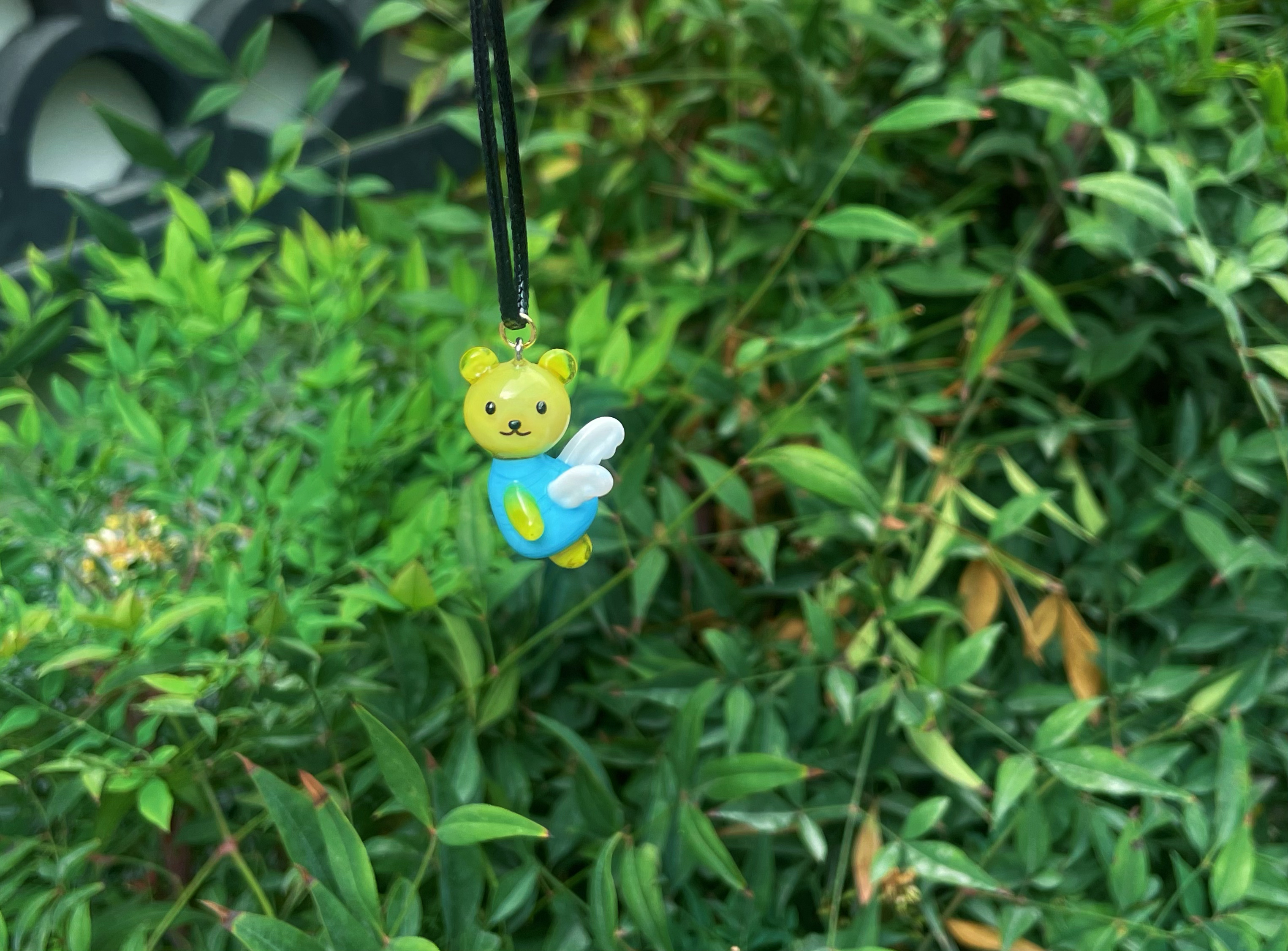 非金属玻璃吊坠 特色纯手工烧制琉璃天使兔/天使熊吊坠
