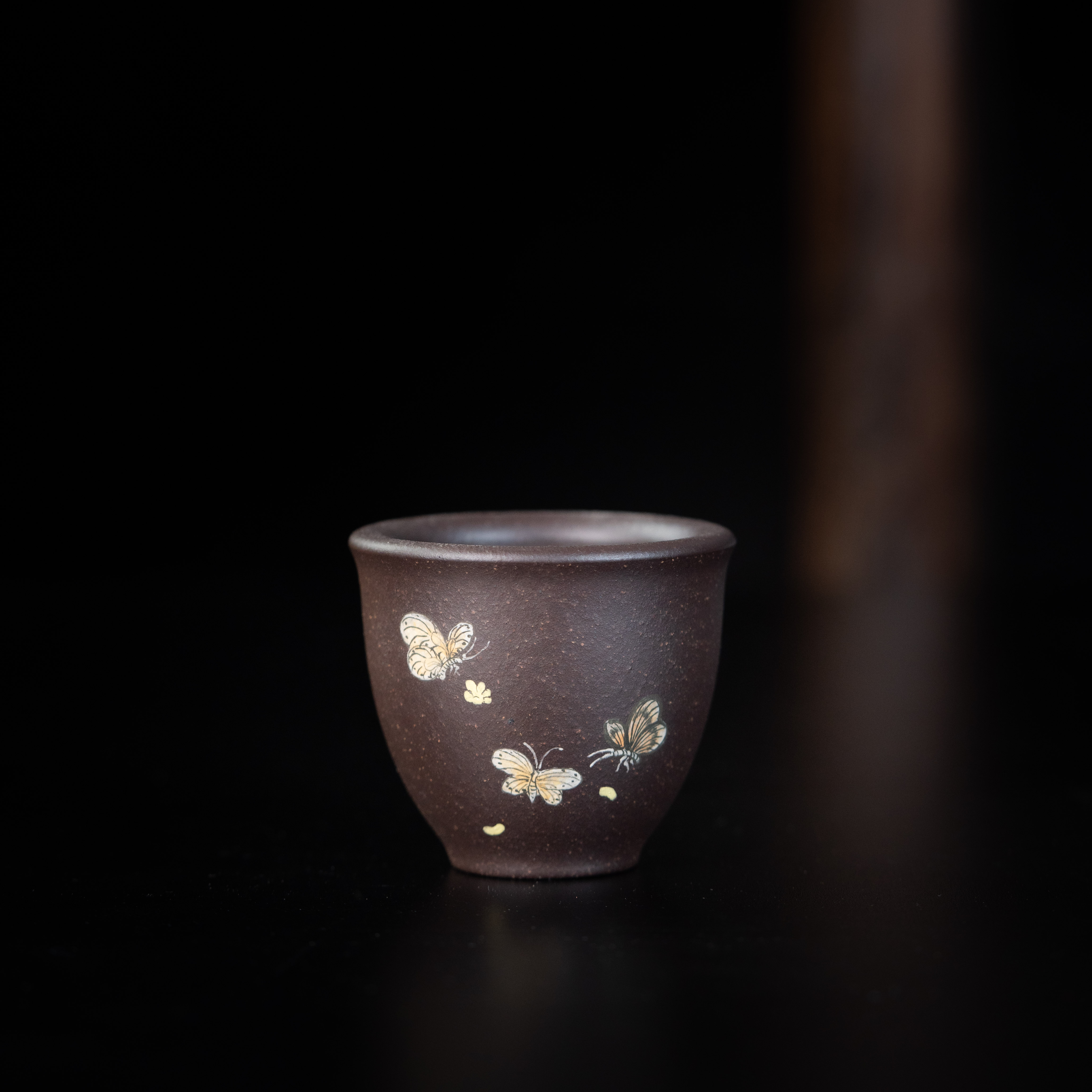 珽珽茶器 绘蝶小杯 吴静 乌金砂70cc 家用茶周边