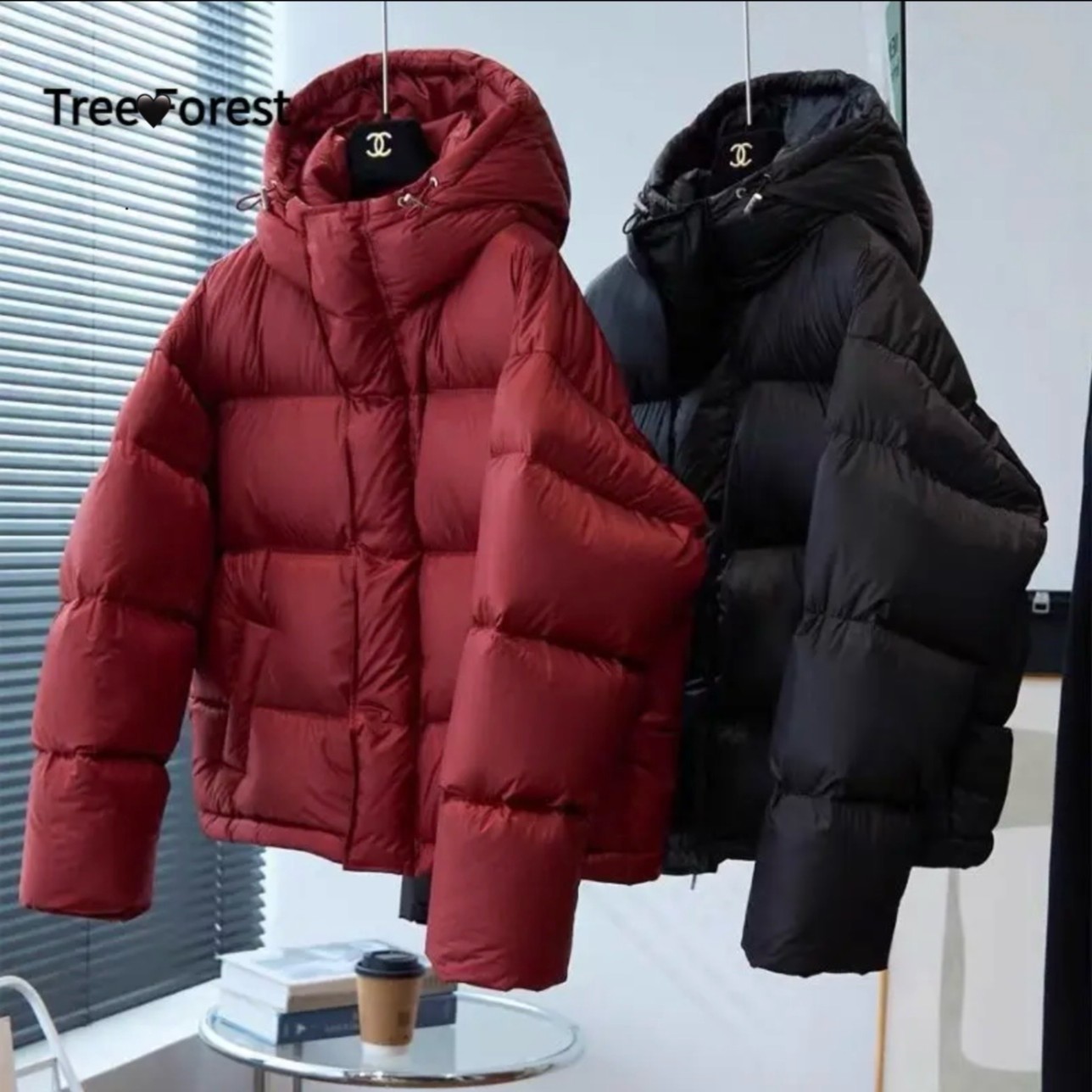 LuLu同款鸭绒保暖连帽加厚短款设计师款羽绒服 3399