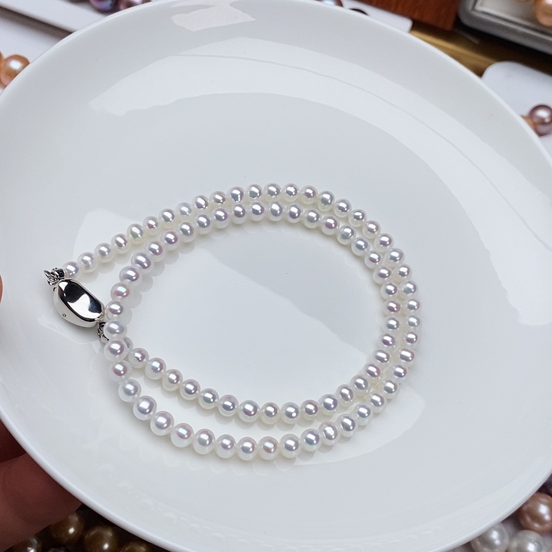 银S925镶嵌淡水珍珠颈饰