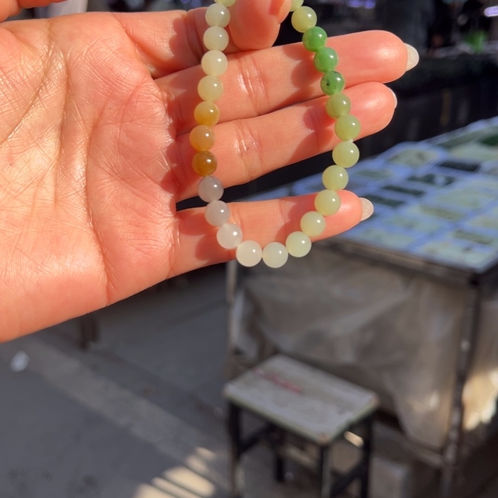 和田玉未镶嵌手镯多宝6毫米手串