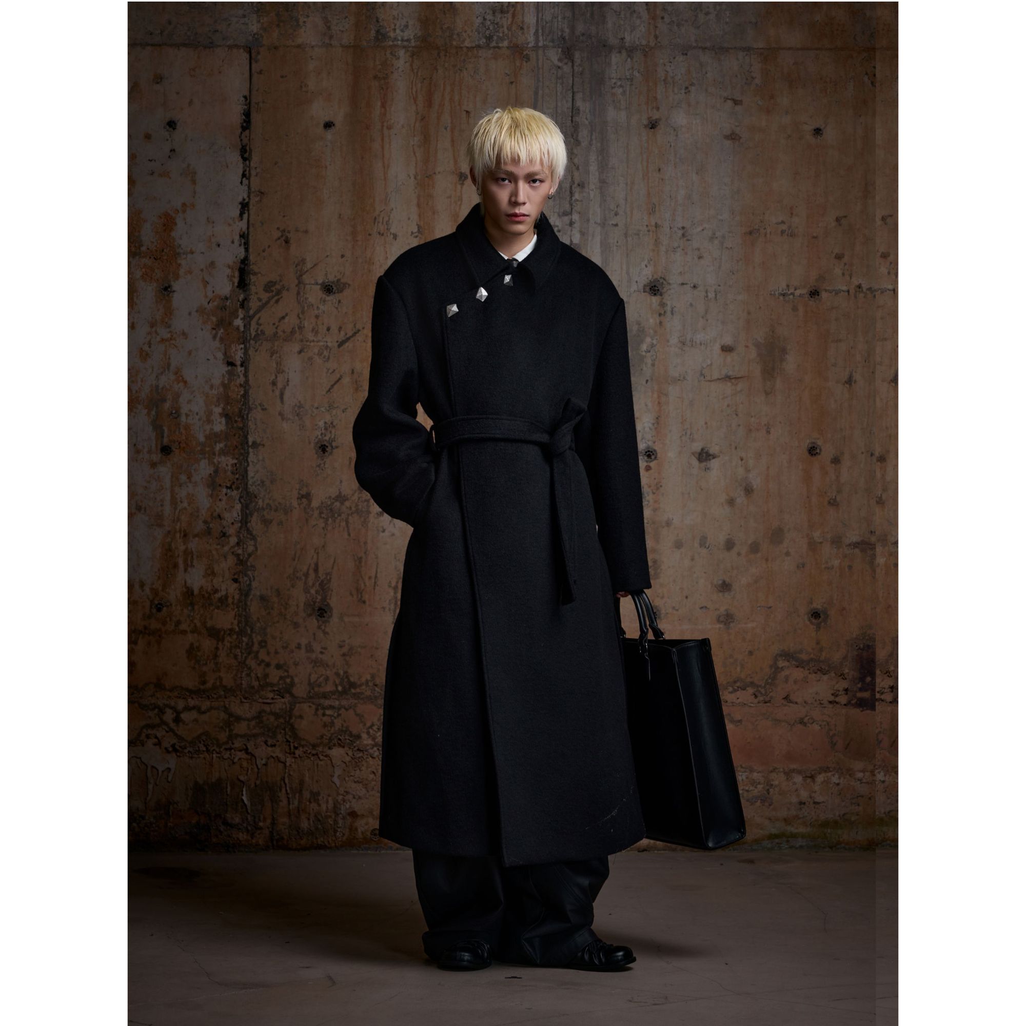 2000RSK「限」“黑梦”暗黑多形态重磅羊毛呢子大衣男