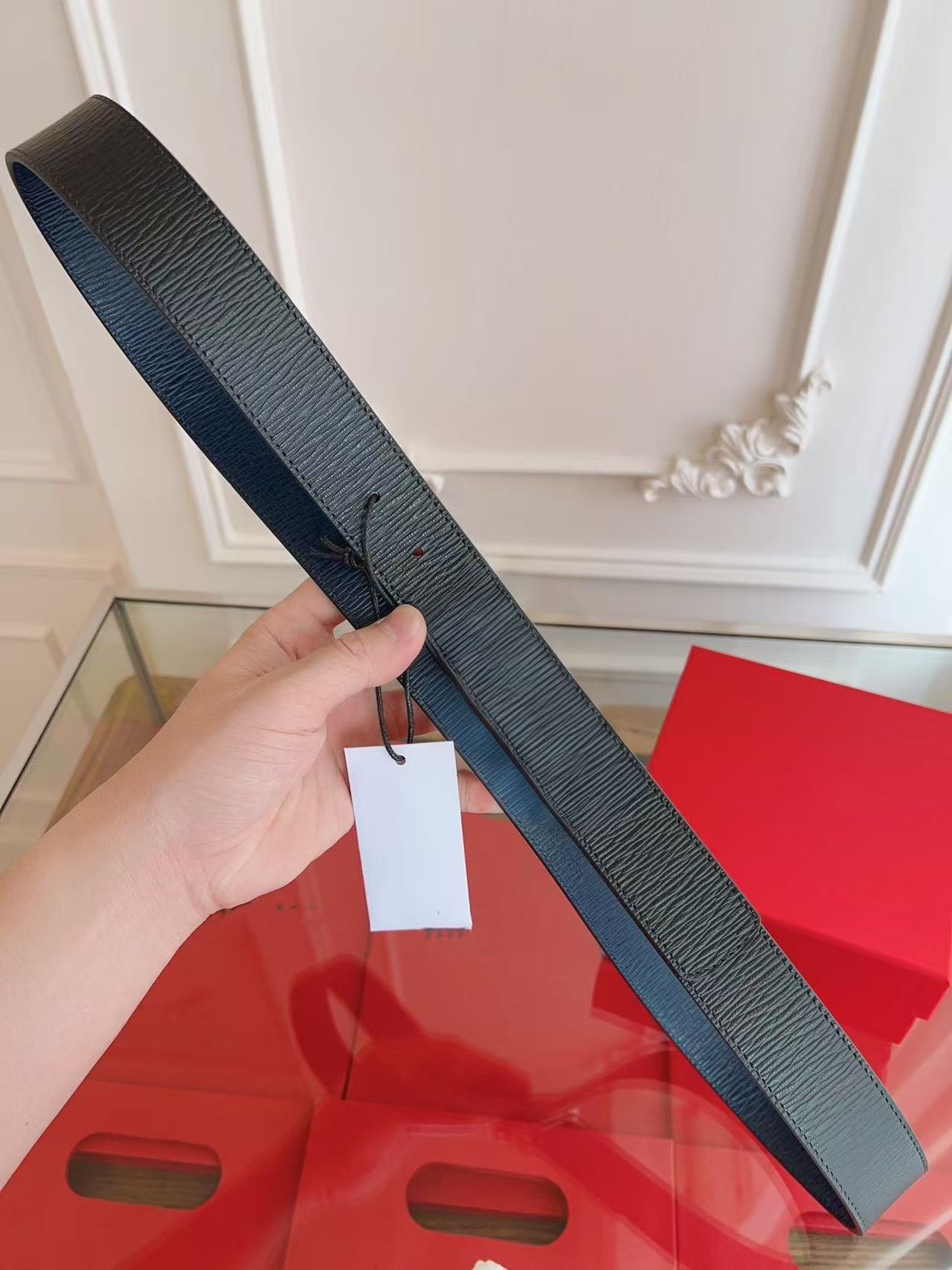 3.4新款菲拉替换带双面小牛皮手工腰带马蹄素面荔枝手掌纹单带身