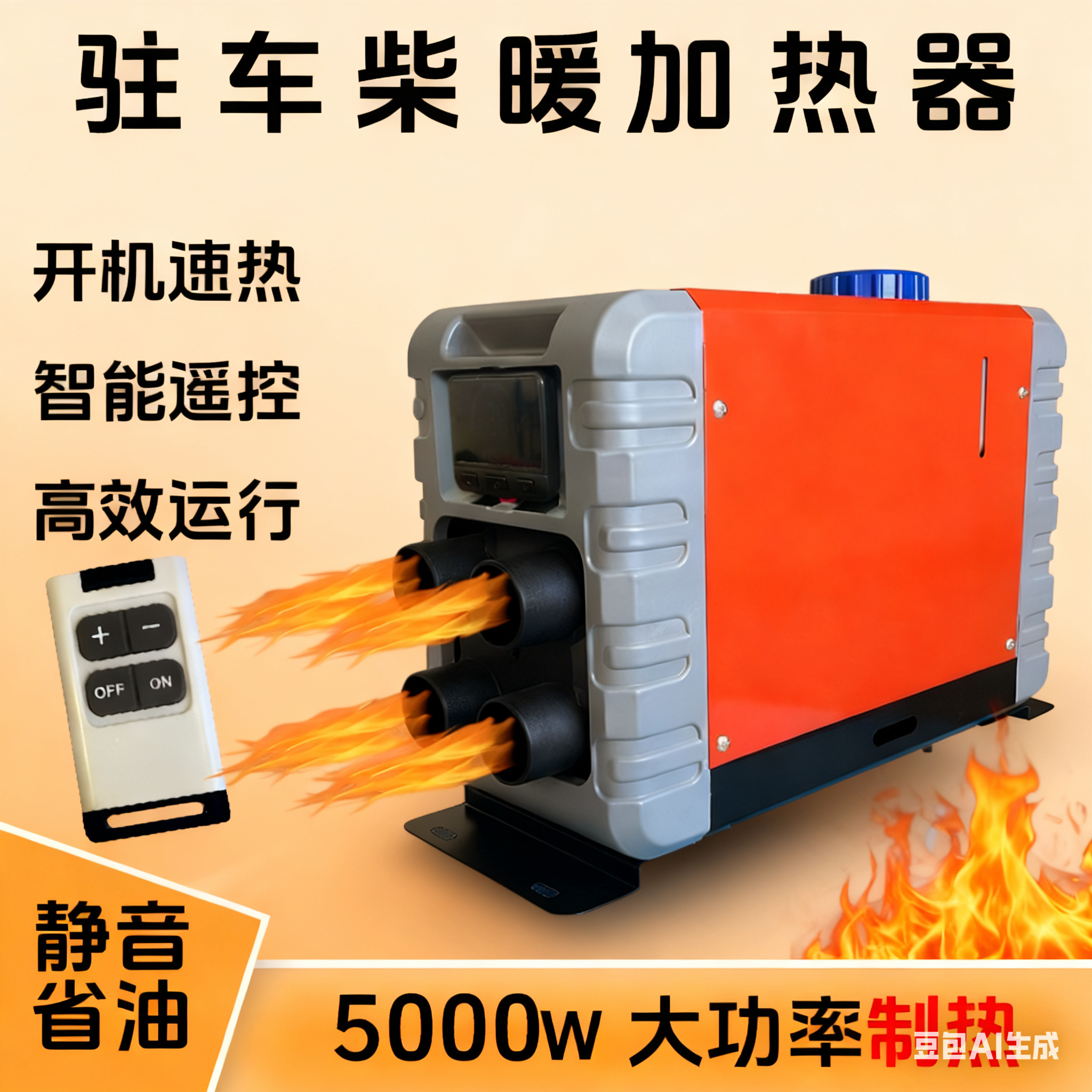 驻车燃油取暖器12V暖风机24V货车一体机三用一体车载房车加热器