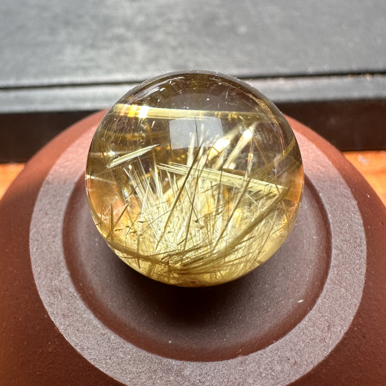 天然水晶钛晶单株 19.3mm（单珠默认打孔不退换）