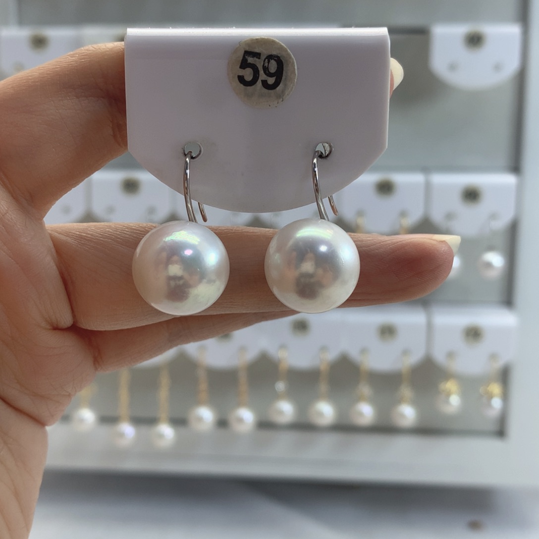 淡水珍珠耳饰银S925镶嵌