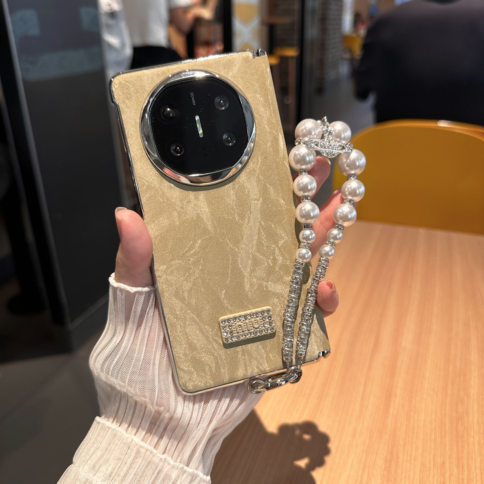 折叠屏适用于华为matex5/6典藏版X3手机壳高级水波纹中轴磁吸女