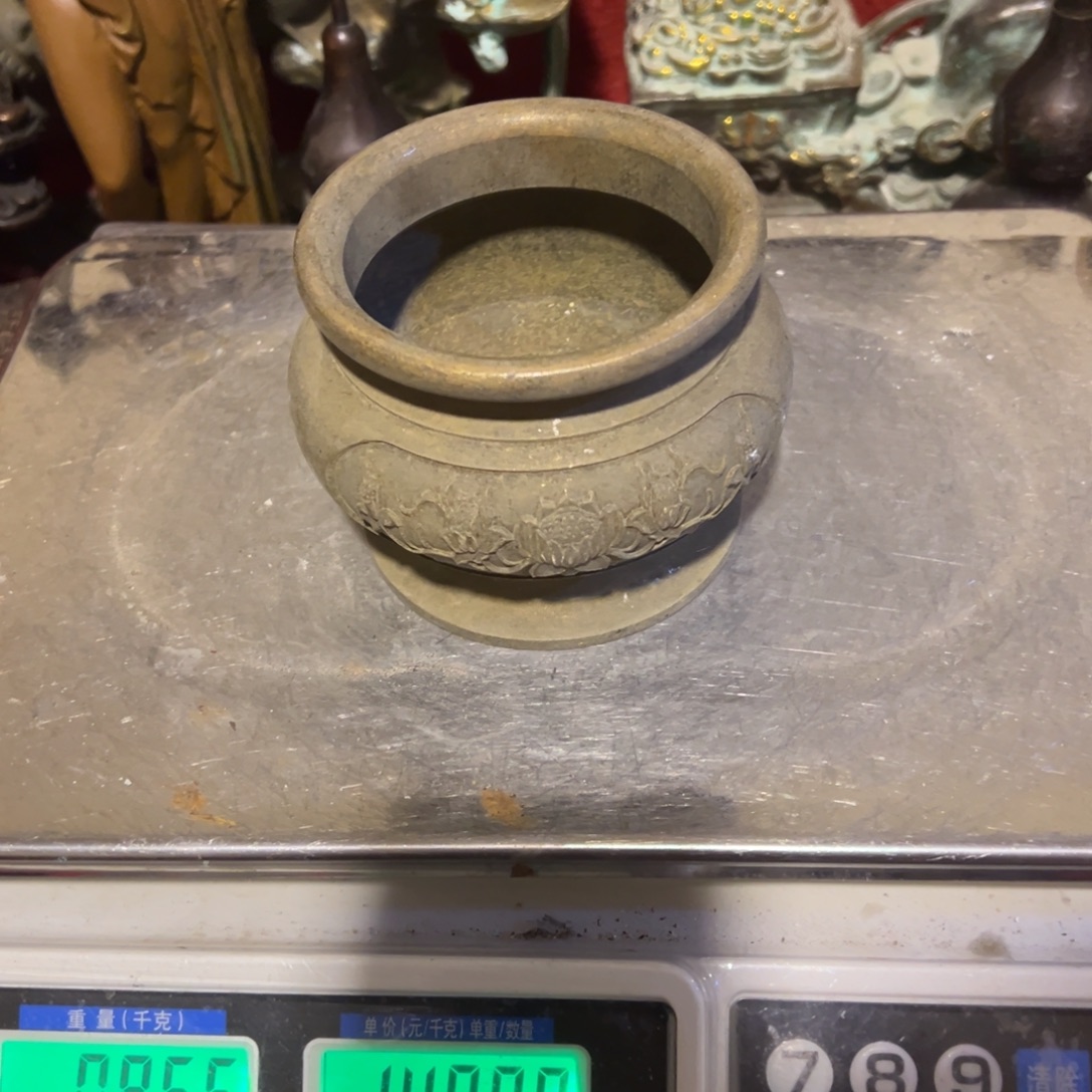 官***线黄铜摆件，文房摆件