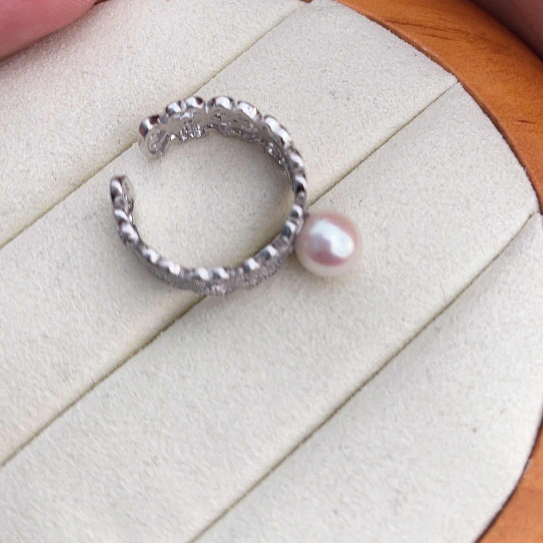 海水珍珠戒指银S925镶嵌