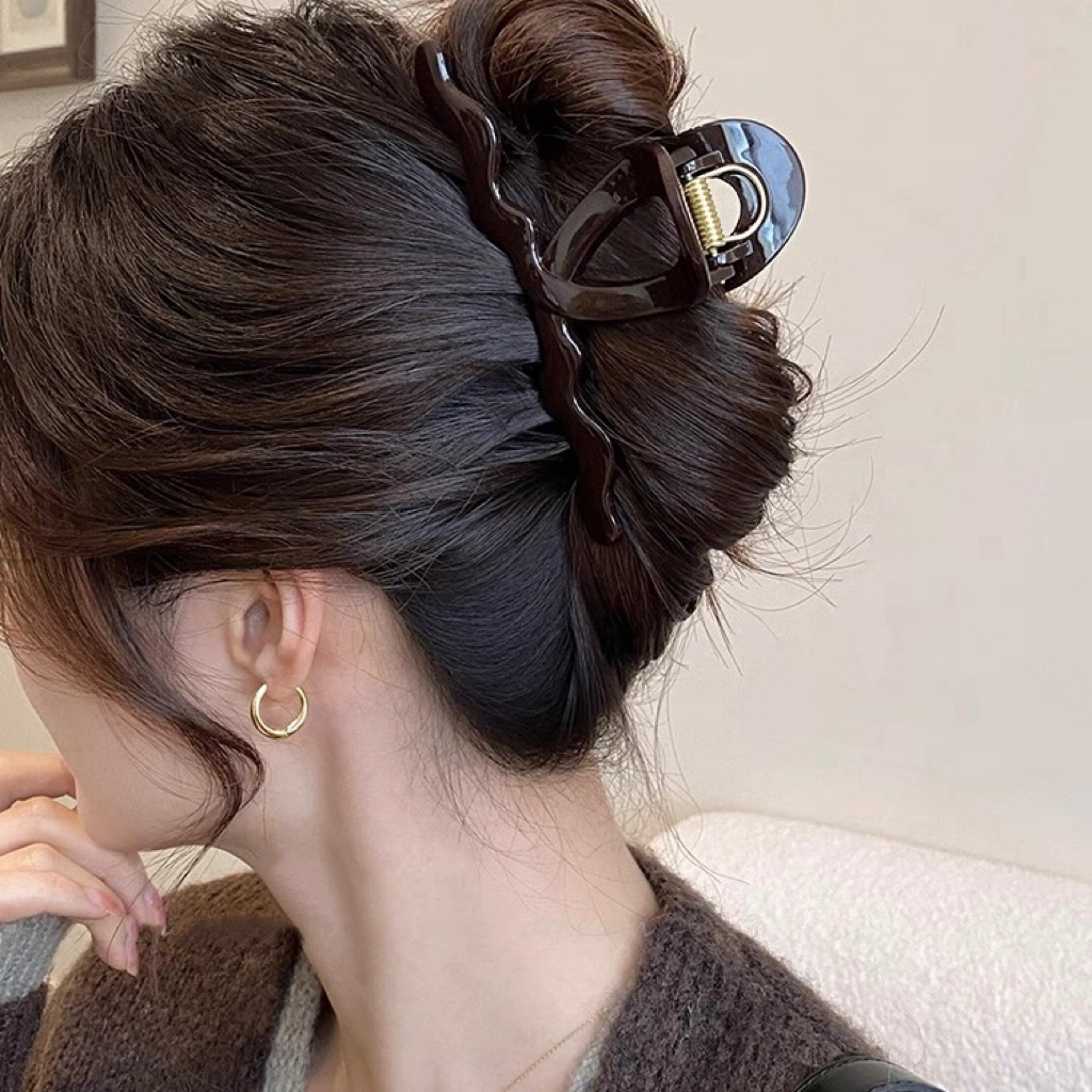 572号—高品质U型弹簧小众设计波浪复古法式鲨鱼夹后脑勺抓夹