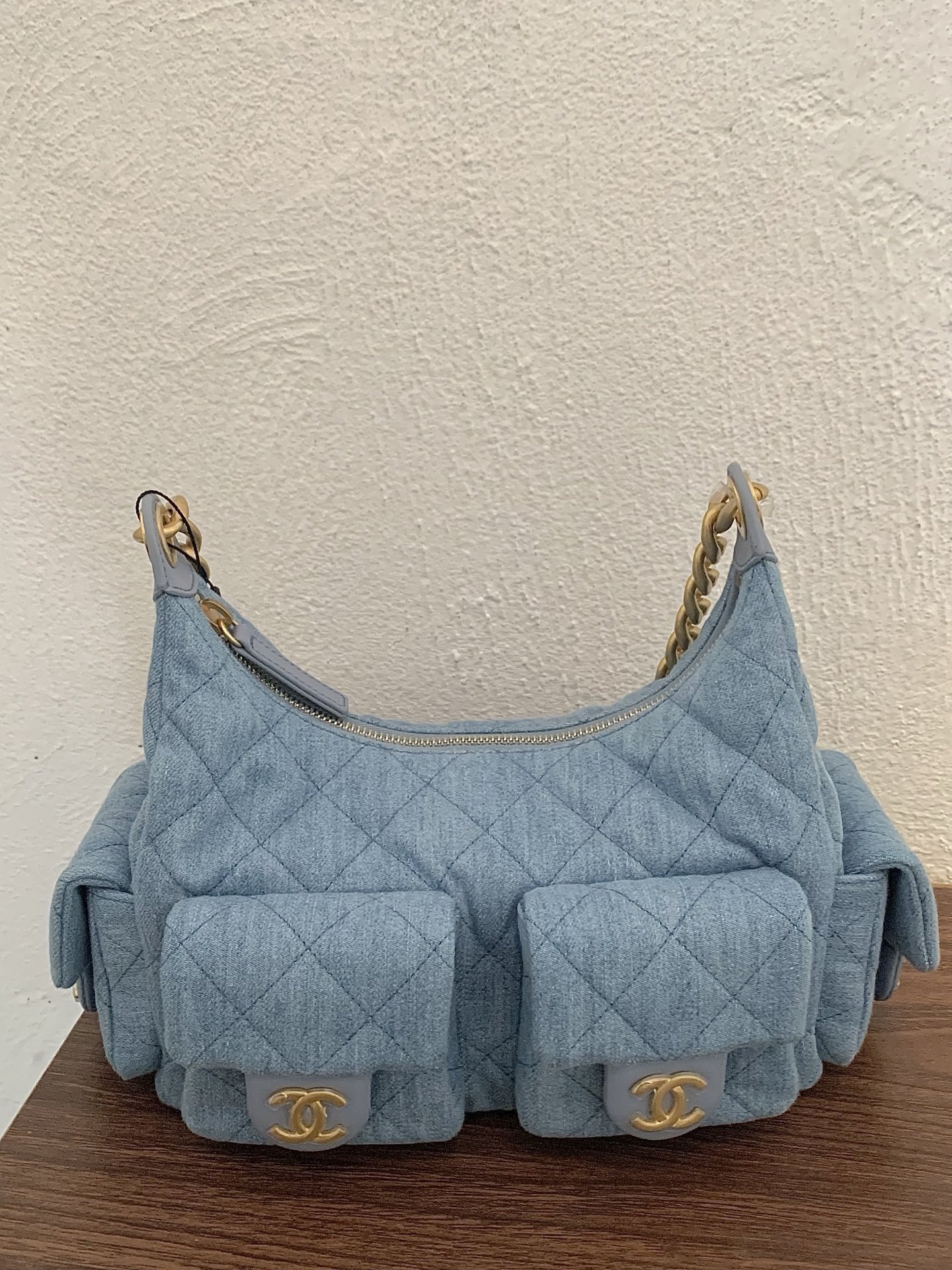99新 Chanel/香奈儿 HIHI/25C多口袋牛仔嬉皮Hobo芯片款 全新二店