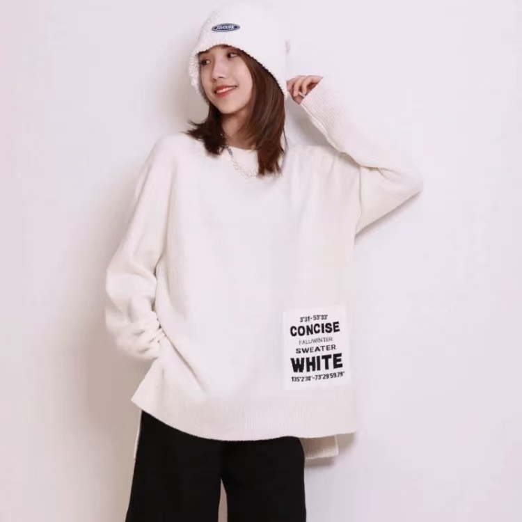 不支持退换/休闲风圆领套头针织衫1399521